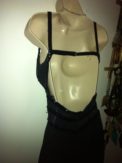 Absolutely Stunning Black Sequin Backless Maxi Dress by Morgan and Co. size 8-10