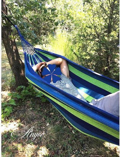 _Outdoor Camping Hammock, Outdoor Portable Canvas, 200Kg Capacity Lightweight with Carry Bag for Beach and Beach Hiking