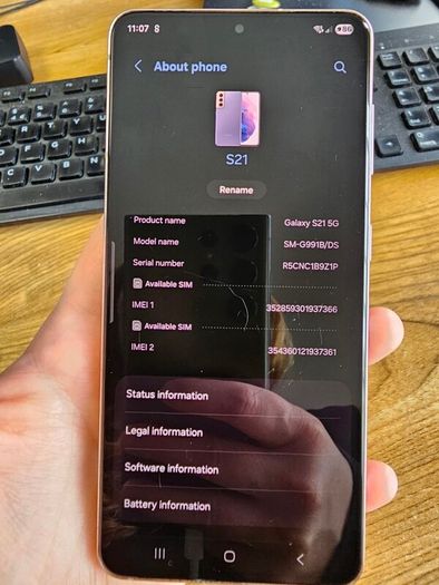 Samsung Galaxy S21 5g Lilac and Gold