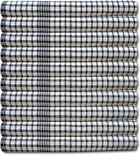 Wonderdry Tea Towels Kitchen Pack of 10, Cotton Absorbent Long Lasting Catering Cloths (FREE SHIPPING)
