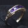 Vintage 9ct Gold Amethyst & Diamond Ring Size 48 Image 3