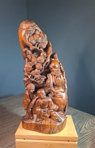 Chinese Wood Carving Qing Large 35cm