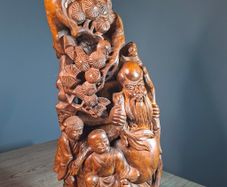 Chinese Wood Carving Qing Large 35cm