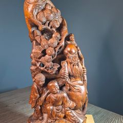 Chinese Wood Carving Qing Large 35cm