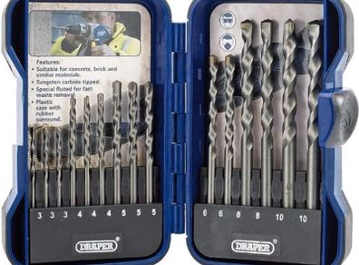 Masonry Drill Bit Set, Blue, 15 Pcs