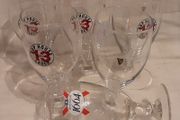 six half pint HOP 13  glasses plus another