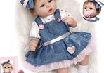 Reborn Dolls Girl 22inch 55cm Realistic Handmade Soft Silicone Lifelike Blue Eyes Newborn Toy Doll That Look Real Reborn Baby Dolls Vinyl Birthday