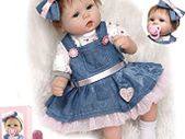 Reborn Dolls Girl 22inch 55cm Realistic Handmade Soft Silicone Lifelike Blue Eyes Newborn Toy Doll That Look Real Reborn Baby Dolls Vinyl Birthday