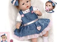 main image for ad Reborn Dolls Girl 22inch 55cm Realistic Handmade Soft Silicone Lifelike Blue Eyes Newborn Toy Doll That Look Real Reborn Baby Dolls Vinyl Birthday
