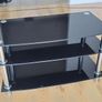 TV unit tempered glass (55x96x45 h/w/d) & swivel stand Image 3