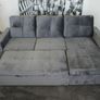 Corner Sofa Bed with Storage  Grey velvet 215 Image 2