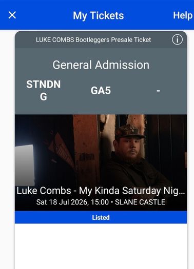Luke Combs Ticket