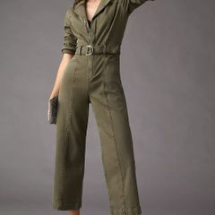 PAIGE Green Boiler Suit Denim Jumpsuit
