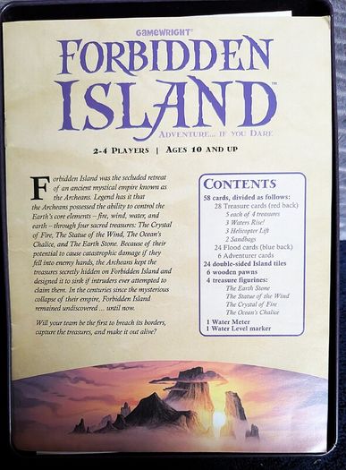 Forbidden Island Cooperative Board Game - Gamewright Style 317 - Original Metal Tin Edition