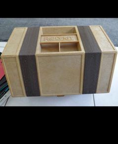 Vintage Rolykit storage box full with useful pieces plus books