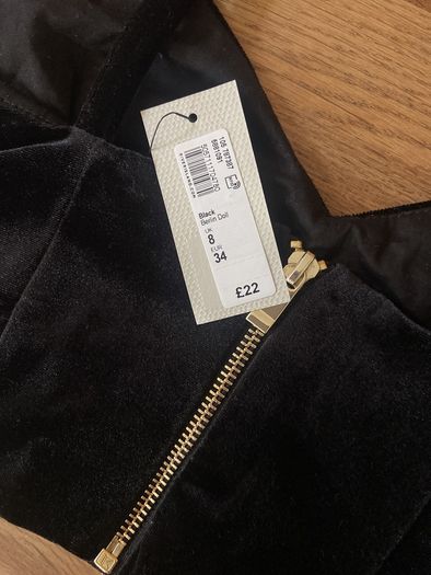 Brand New River Island Black Velvet Bra Top