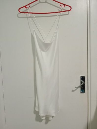 White mini dress top