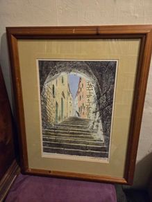 Large Street Alley Print - Framed and signed