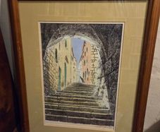 Large Street Alley Print - Framed and signed