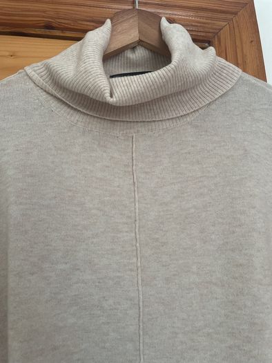 Beige cowl neck jumper plus size