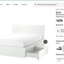 IKEA MALM king bed with 4 drawers Image 3