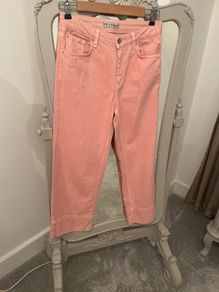 Fab Blush Pink Denim Wide Leg Jeans size 10