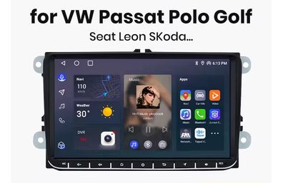 1-8GB 16GB-128GB Car Radio For VW Volkswagen Seat Leon Passat B6 B7 CC Skoda Octavia Polo Golf 5 6 Touran Tiguan CarPlay Android Auto 2din