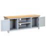 TV Cabinet 120x35x48 cm Solid Oak Wood Image 3