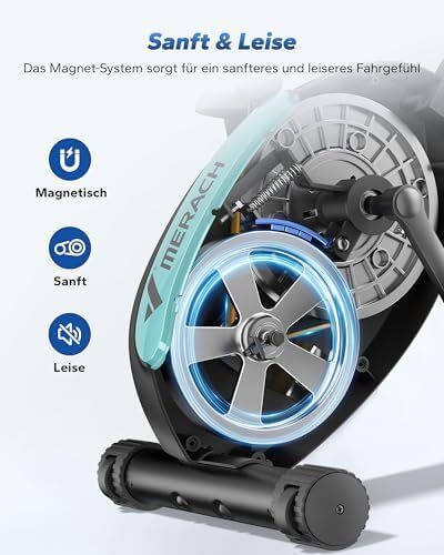 4-in-1 Exercise Bike with Own Training App 16x Magnetic Resistance, LCD Display, Hand Pulse Measurement, Foldable Exercise Bike