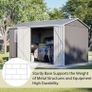 8x10 ft Outdoor Galvanized Metal Bike Shed - Garden Sto with Air Vent, Sliding Door, Perfect for Backyard, Patio & Tiny House Tool nizat, Gray Image 2