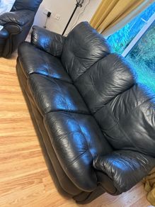black leather coach