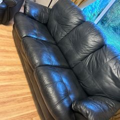 black leather coach