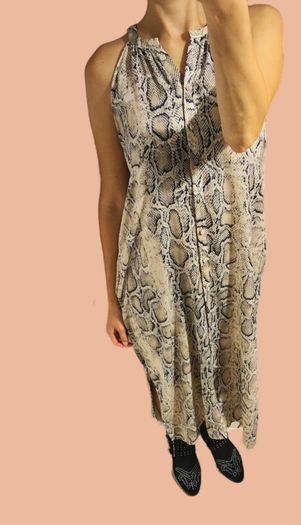 Zara Snake Print Maxi Dress  Size L