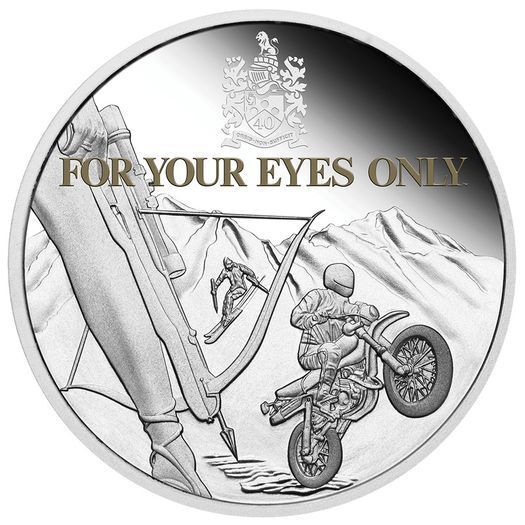2021 Tuvalu 1 Oz Silver Coin James Bond For Your Eyes Only. Proof. (CoA + Original Box)