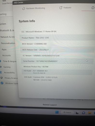 Msi Thin Gf63 12 Ve