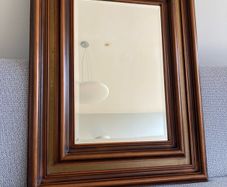 Large Bevelled Mirror Wooden Frame