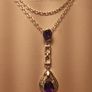 Sterling Silver Natural Amethyst Drop Pendant and Chain (February Birthstone) Image 9