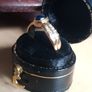 18 ct gold ring with Sapphire stone and 16 brilliant cut diamonds Image 5