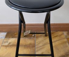 Four Black Folding Metal Stool