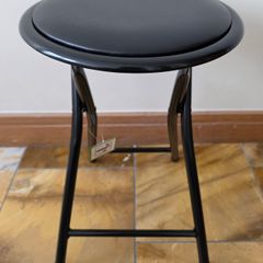 Four Black Folding Metal Stool
