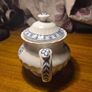 Rare Find:  Vintage J & G Meakin, Florentine, Classic White, Blue Nordic, Covered, teapot, Ornate, Blue, Flowers, England, vintage. Image 3