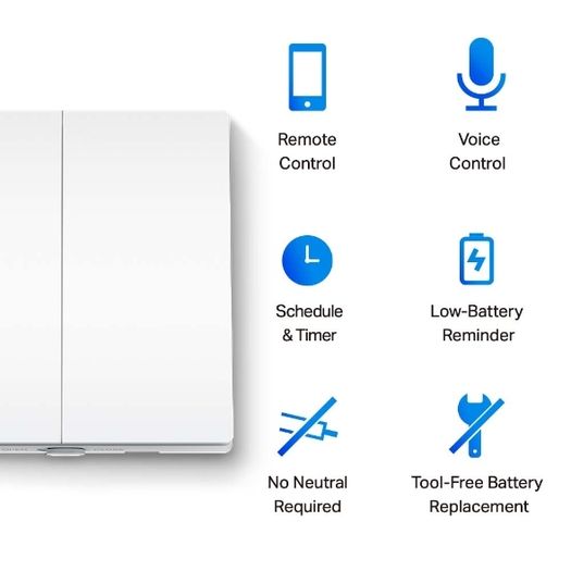 Smart Light Switch, 2-Gang 1-Way