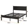 Double Bed Frame with Retro Wooden Headboard  Under-Bed Storage for Medium Bedrooms, Master/Guest Room, Couples, Heavy Duty Metal Frame 800 lbs, Noise-Free Sleep, Easy Assembly, Black Oak Image 8