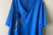 Shein curve blue top (2XL)