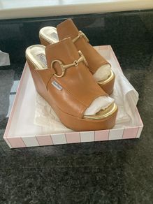 Marco Moreo Tan Gucci style wedge size 38