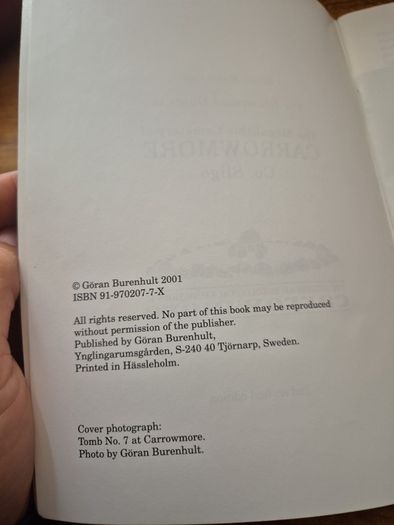 Carrowmore. The Illustrated Guide to The Megalithic Cemetery of Carrowmore Co. Sligo. Goran Burenhult.