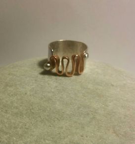 Handmade Copper and Sterling Silver Ring