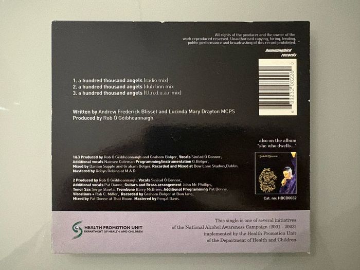 Mega-rare Sinead O'Connor single, 'A Hundred Thousand Angels'. Released in aid of Banardos.