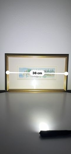 Original Sergio Vellini Signed & Dated Lake Garda Watercolor (36cm x 22cm)