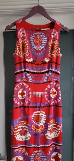 Peter Pilotto Red Abstract Dress Sz 10uk - Rrp 525 (new)